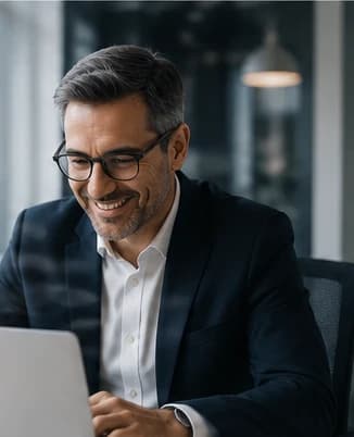 Illustration d’un professionnel utilisant une solution de prospection B2B